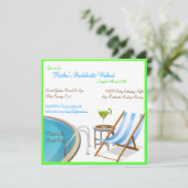 Bachelorette Weekend Resort Custom Invitations Kaart (Staand voorkant)