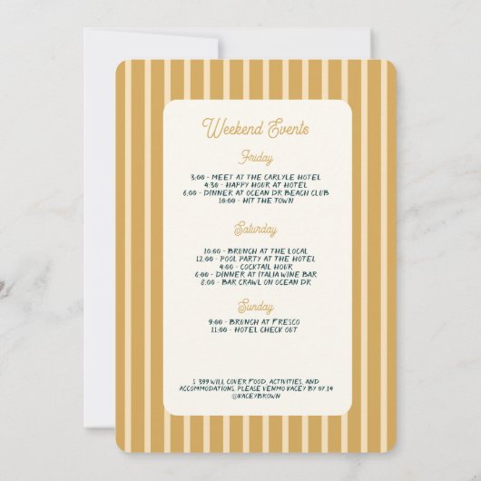 Bachelorette Weekend Retro Party Uitnodiging (Achterkant)