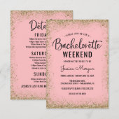 Bachelorette Weekend Route Blush Gold Lijst Kaart (Voorkant / Achterkant)