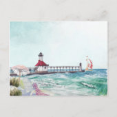 Bachelorette Weekend Route | Lake Michigan Uitnodiging Briefkaart (Achterkant)