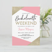 Bachelorette Weekend Route Roze en Goud Programma (Staand voorkant)