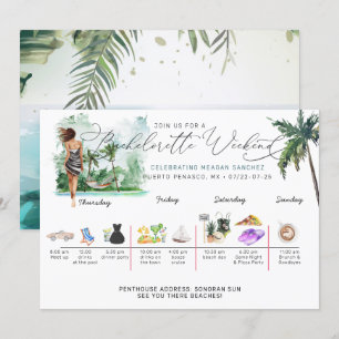 Bachelorette Weekend Route tropische palm Kaart