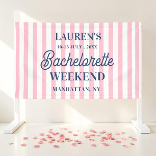 Bachelorette Weekend Roze Gestreepte Spandoek