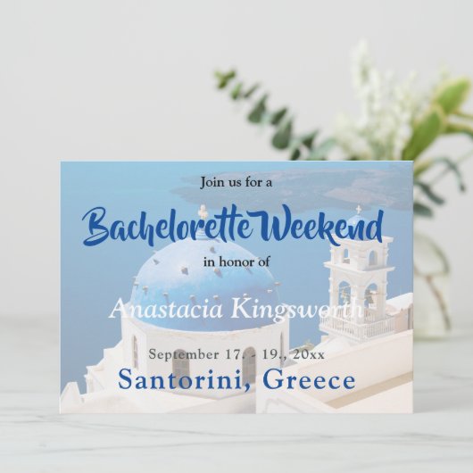 Bachelorette Weekend Santorini-meester Kaart (Staand voorkant)