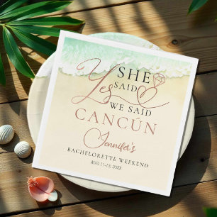 Bachelorette Weekend Servetten   Strand van Cancun