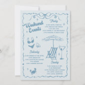 Bachelorette Weekendfeest Dusty Blue Kaart (Achterkant)