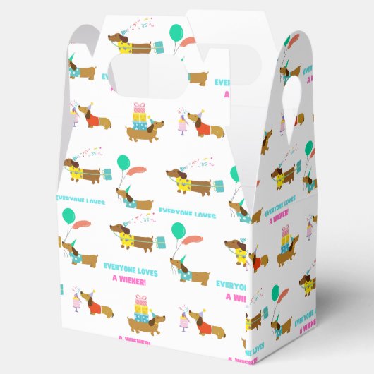 Bachelorette Wiener en Dachshund Theme Party Box Bedankdoosjes (Geopend)