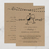 Bachelorette Wine Tasting Weekend Itinerary Invita Kaart (Voorkant / Achterkant)