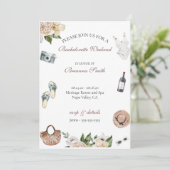 Bachelorette Winery Weekend Uitnodiging (Staand voorkant)