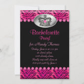 Bachelorette Zebra Jewelry Invitation de la Couron (Dos)