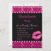 Bachelorette Zebra Jewelry Lips Invitation rose (Dos)