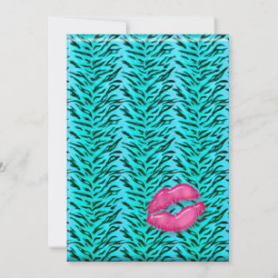 Bachelorette Zebra Jewelry Lips Party nodigt PiBlu Kaart