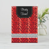 Bachelorette Zebra Purse Party Invitation Rouge (Debout devant)