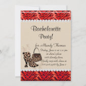 Bachelorette Zebra Purse Party Invitation Rouge (Dos)