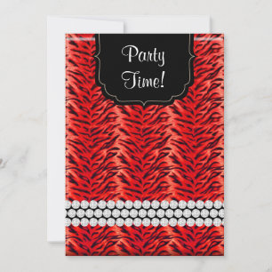 Bachelorette Zebra Purse Party nodigt rood uit Kaart