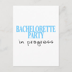 Bachelorettefeest in uitvoering (Blu) Uitnodiging Briefkaart