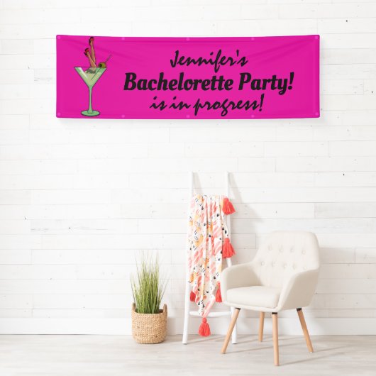 Bachelorettenfeest in uitvoering, Martini glazen b Spandoek (Insitu)