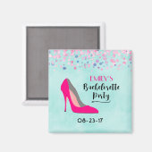 Bacheloretteparty met roze stilettohakkenschoenen magneet (Voorkant / Achterkant)