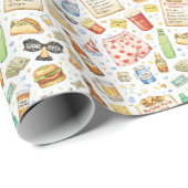 Bachelorfeest Checklist – Grappig Waterverf Design Cadeaupapier (Rol Hoek)