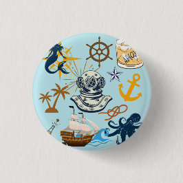 Bachelorfeest met maritiem thema ronde button 3,2 cm