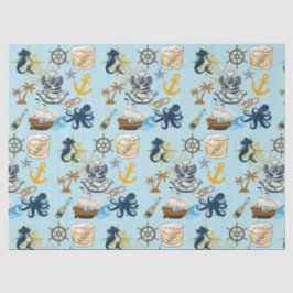 Bachelorfeest met maritiem thema tissuepapier