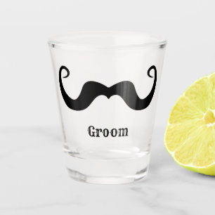 Bachelorfeest / trouwen zwarte krullende snor shot glas