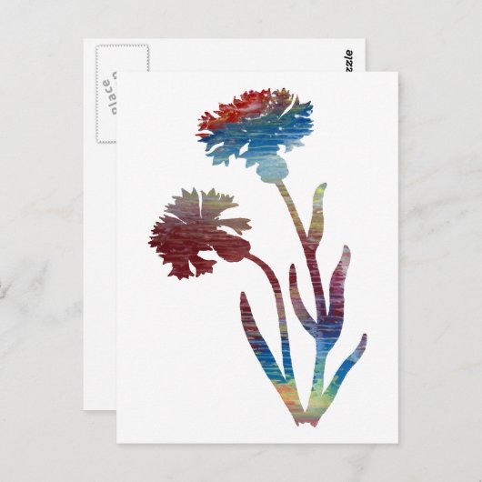 Bachelor's Button Briefkaart (Voorkant / Achterkant)