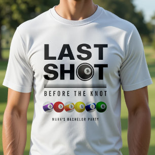Bachelorsparty Biljart Laatste Schot Poolbal Wit T-shirt
