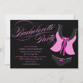 Bachelorte de lingerie rose | Invitation de parti (Devant)