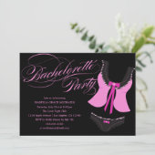 Bachelorte de lingerie rose | Invitation de parti (Debout devant)