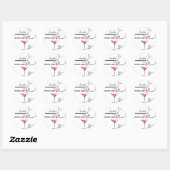 Bachlorette Martini Ronde Sticker (Vel)