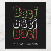Baci Baci Baci is een soort ontwerp Wijn Etiket (Enkel label)