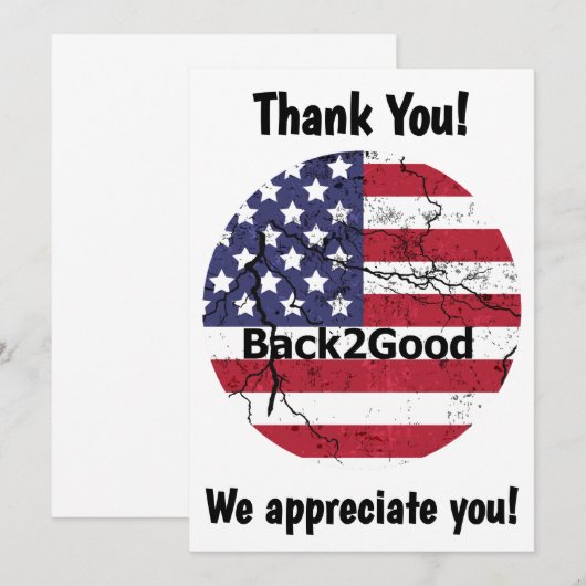 Back2Good Flat 5x7 bedankkaart (Voorkant / Achterkant)