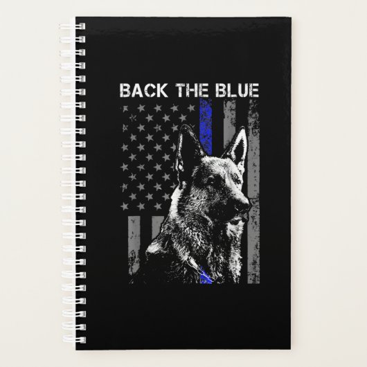 back blue blue line flag k-9 german shepherd (Devant)