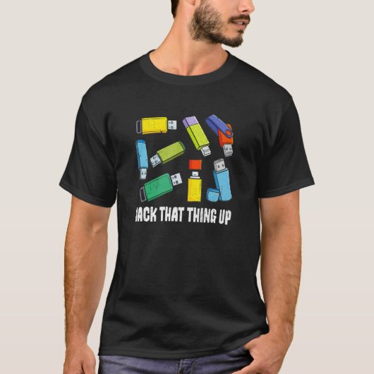 Back dat het ding up Computer Nerd USB Backup Data T-shirt (Voorkant)