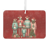 Back Facing Family of Five in Christmas PJ's Luchtverfrisser (Achterkant)