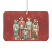 Back Facing Family of Five in Christmas PJ's Luchtverfrisser (Voorkant)