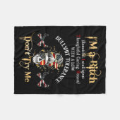 Back I'm A Btch Beautiful Intelligent Skeleton Mes Fleece Deken (Voorkant (Horizontaal))