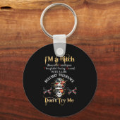 Back I'm A Btch Beautiful Intelligent Skeleton Mes Sleutelhanger (Voorkant)