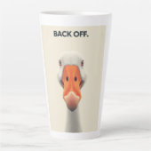 Back Off Goose – Grappige Confrontatie Dier Ontwer Latte Mok (Voorkant)
