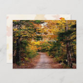 Back Road Herfst Save the Date Sjabloon Briefkaart (Voorkant / Achterkant)