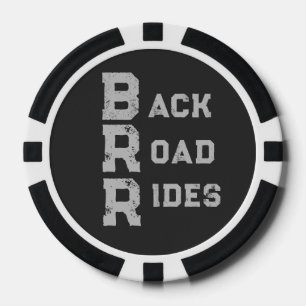 "Back Road Rides" Logo Grijze belettering Poker Chips