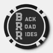 "Back Road Rides" Logo Grijze belettering Poker Chips (Achterkant)