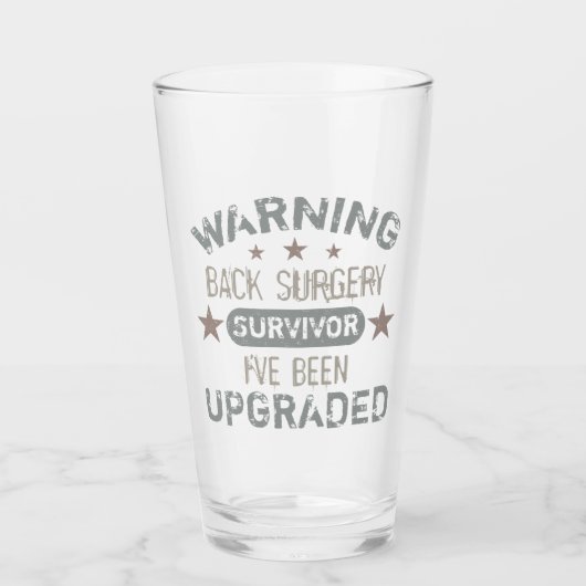 Back Surgery Humor Upgraded Glas (Voorkant)
