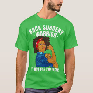 Back Surgery Warrior African American Women Black T-shirt