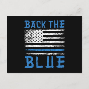 Back the Blue Police USA Vlag politieman Gi Briefkaart
