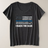 Back the Blue Thin line USA Flag MAGA WWG1WA (Design devant)