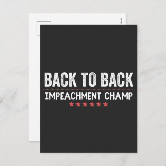 Back to Back Impeachment Champ Feestdagenkaart (Voorkant / Achterkant)