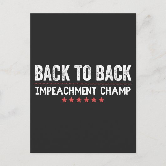 Back to Back Impeachment Champ Feestdagenkaart (Voorkant)