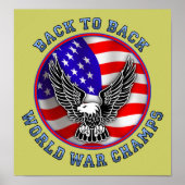 Back To Back World War Champs Funny Poster Poster  (Devant)